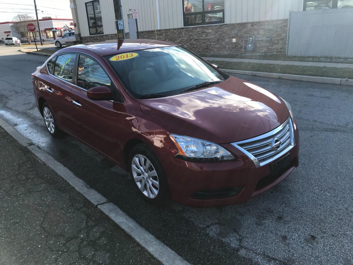 2013 Red /Beige Nissan Sentra S (3N1AB7AP2DL) with an 1.8 V4 engine, Automatic transmission, located at 577 Chester Pike, Prospect Park, PA, 19076, (610) 237-1015, 39.886154, -75.302338 - Photo#3